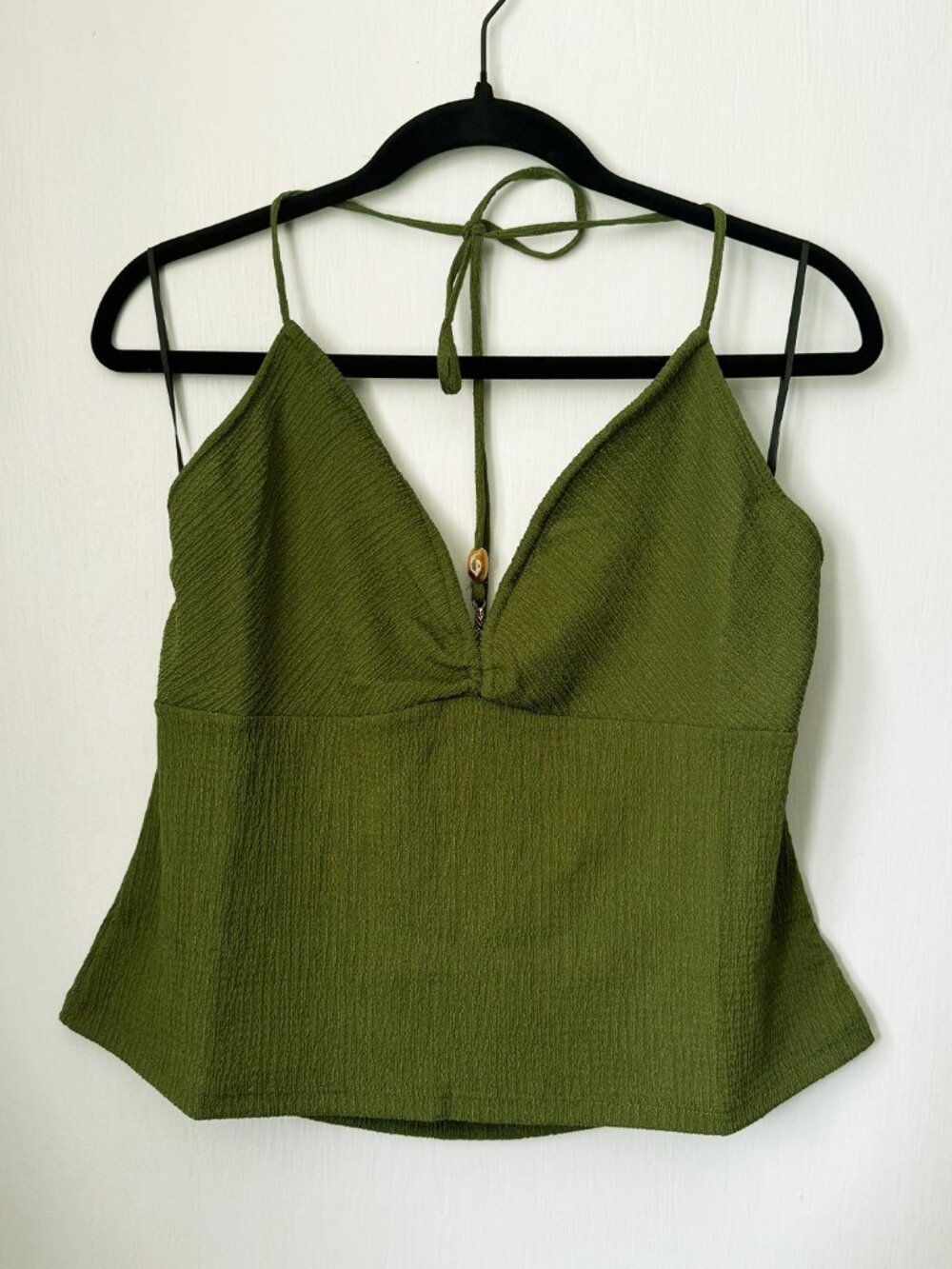 H&M Olive Green Halter Neck Top, XL